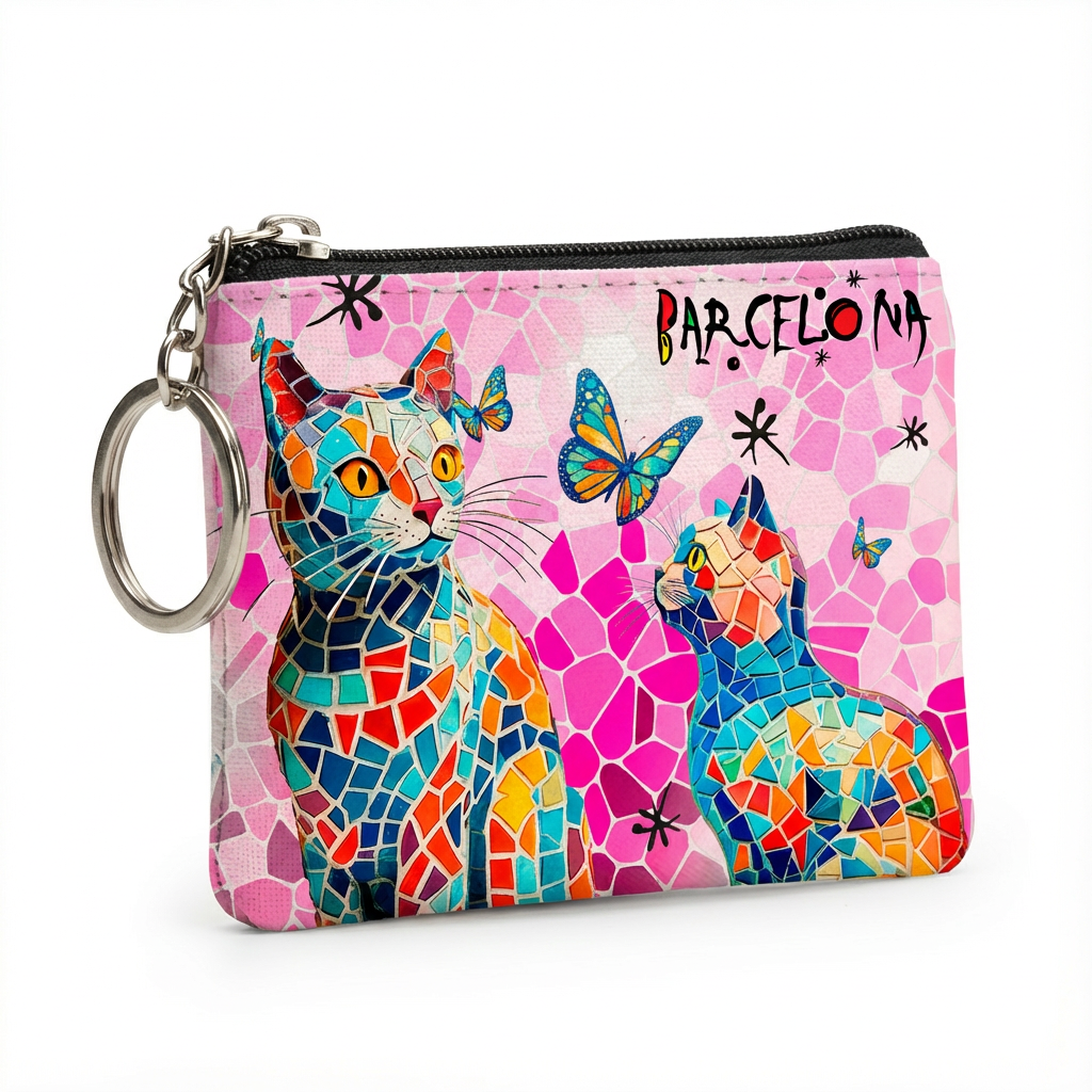 Monedero Barcelona Gato – 12 × 9 cm