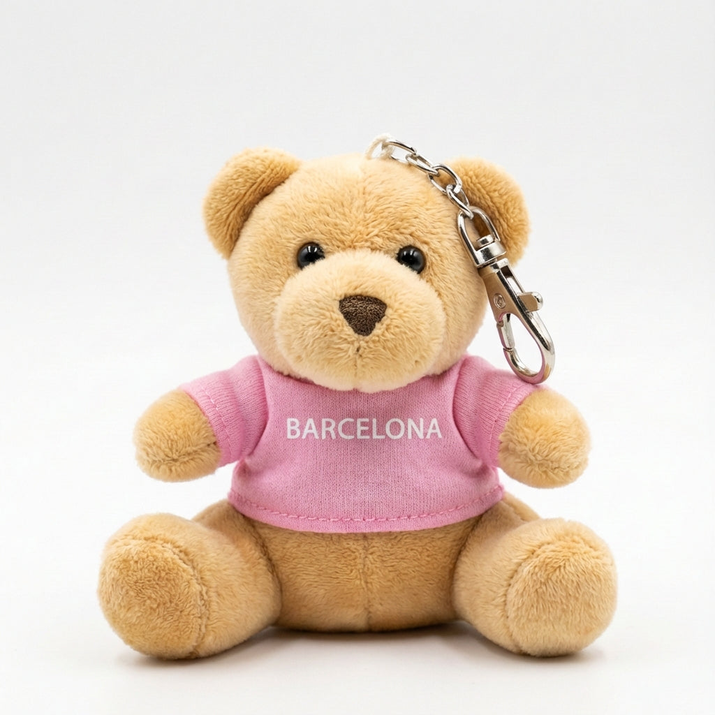 Llavero de Peluche Barcelona – 10 cm (Expositor 24 uds)