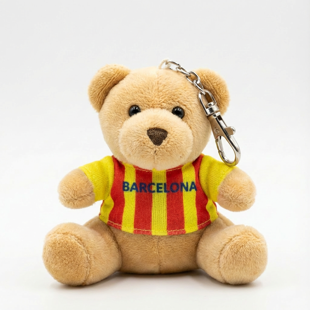 Llavero de Peluche Barcelona – 10 cm (Expositor 24 uds)