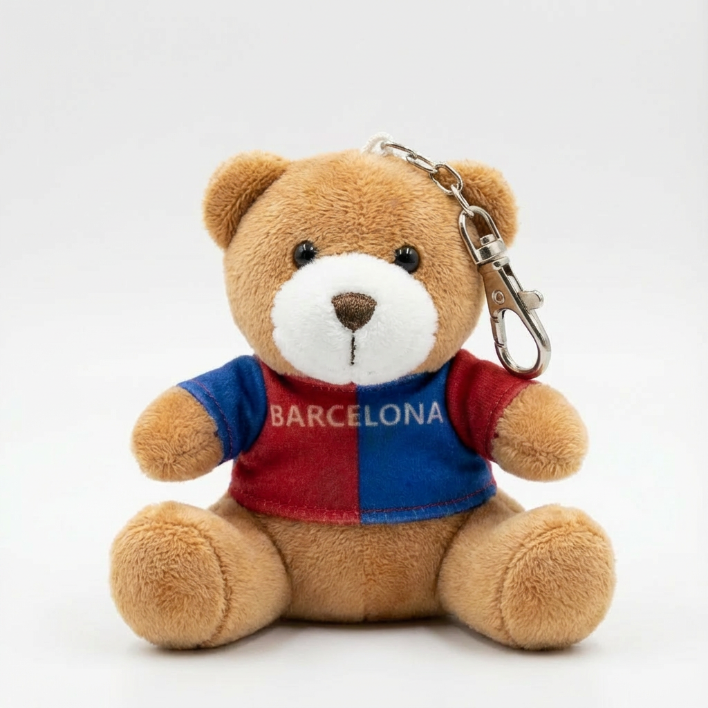 Llavero de Peluche Barcelona – 10 cm (Expositor 24 uds)