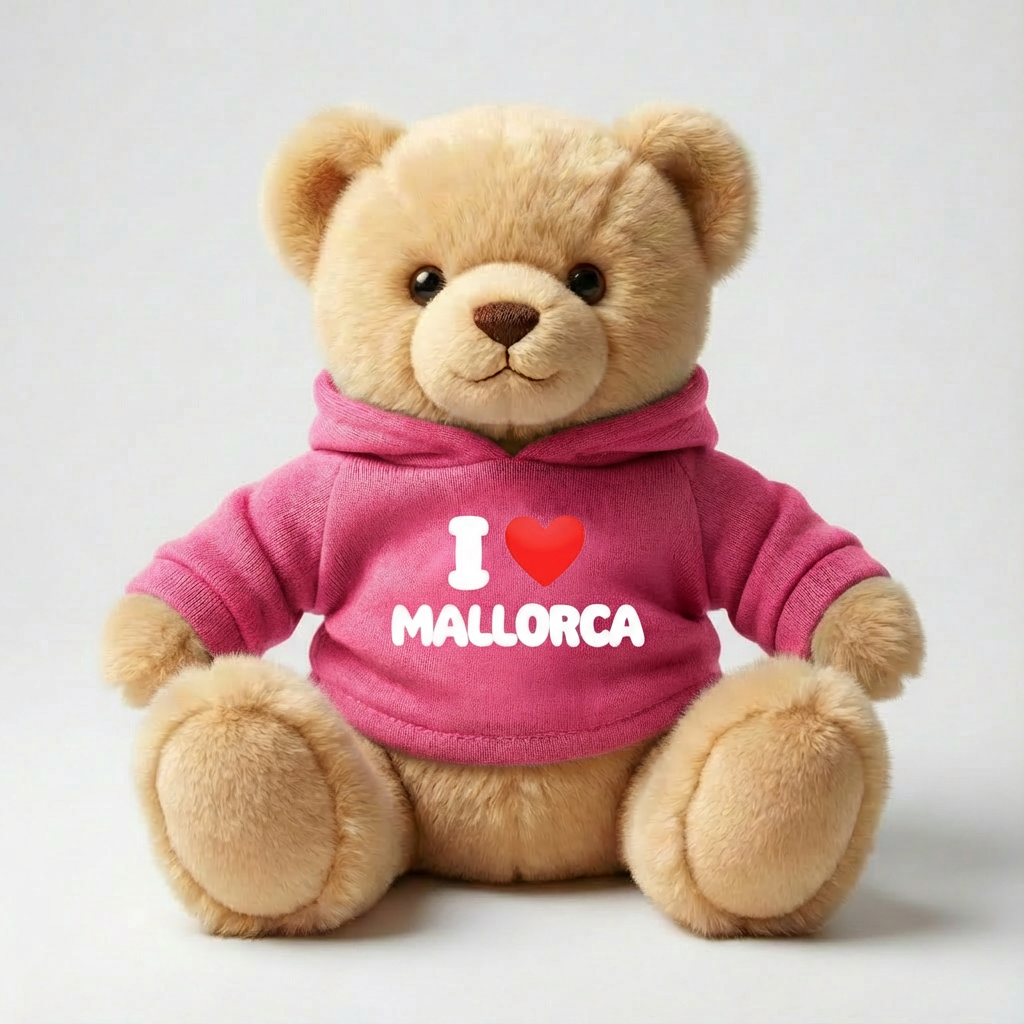 Oso de Peluche Mallorca con Sudadera – 17 cm (Caja 12 uds)