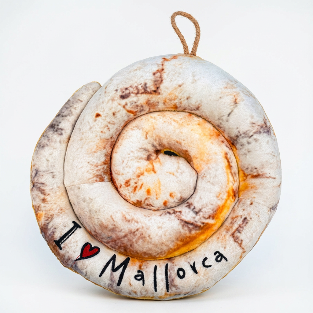 Peluche Ensaimada Mallorca – 20 cm (Caja 12 uds)