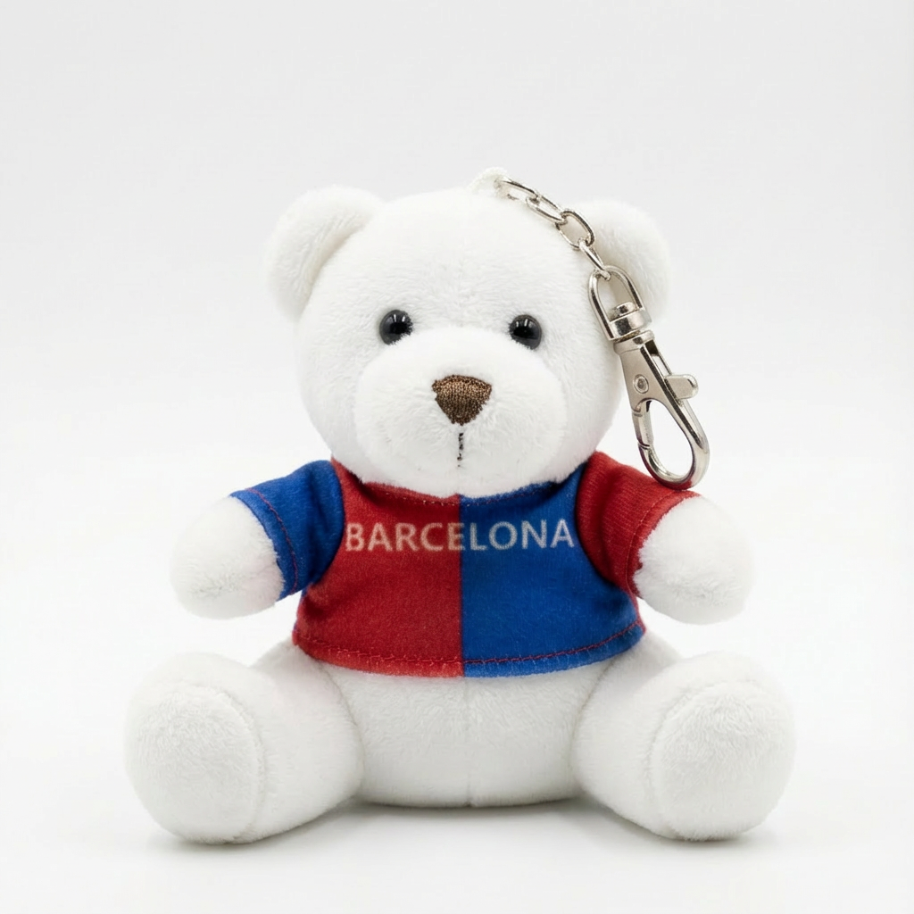Llavero de Peluche Barcelona – 10 cm (Expositor 24 uds)