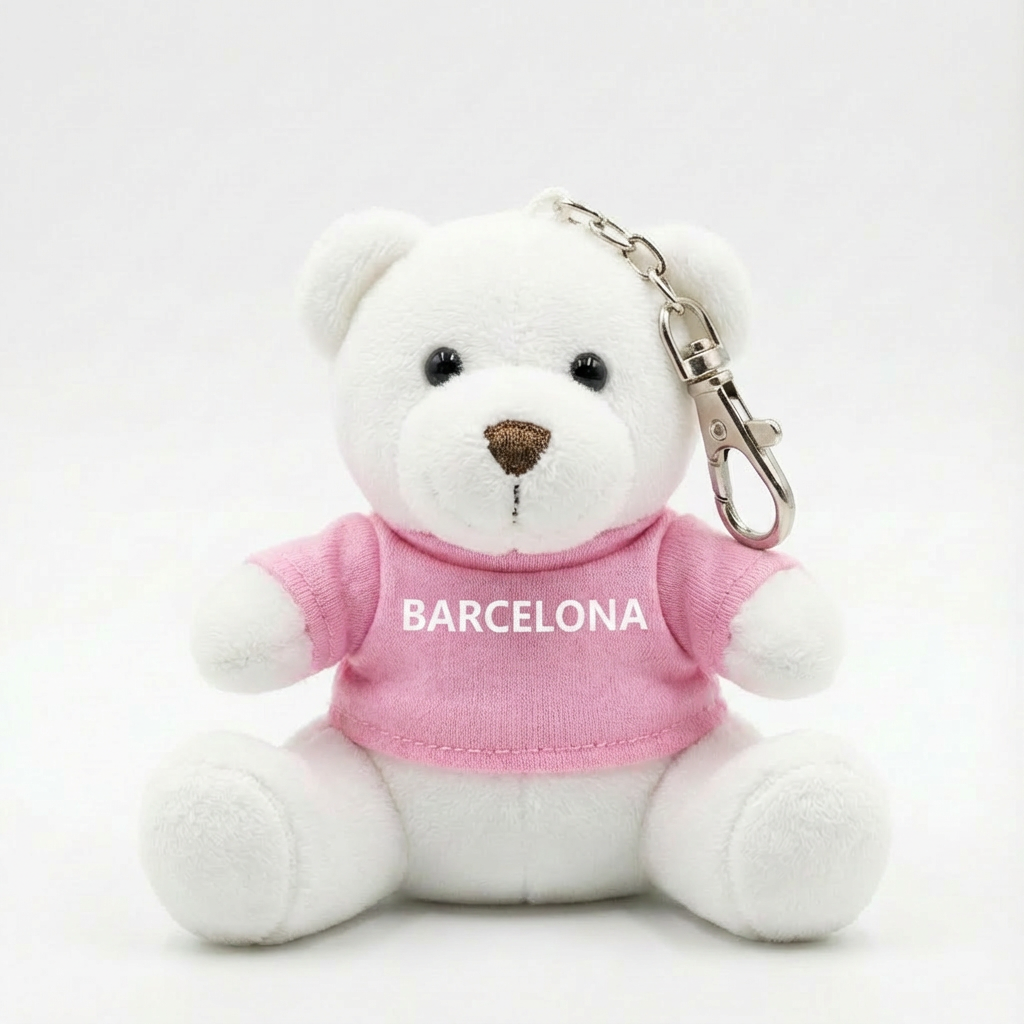 Llavero de Peluche Barcelona – 10 cm (Expositor 24 uds)