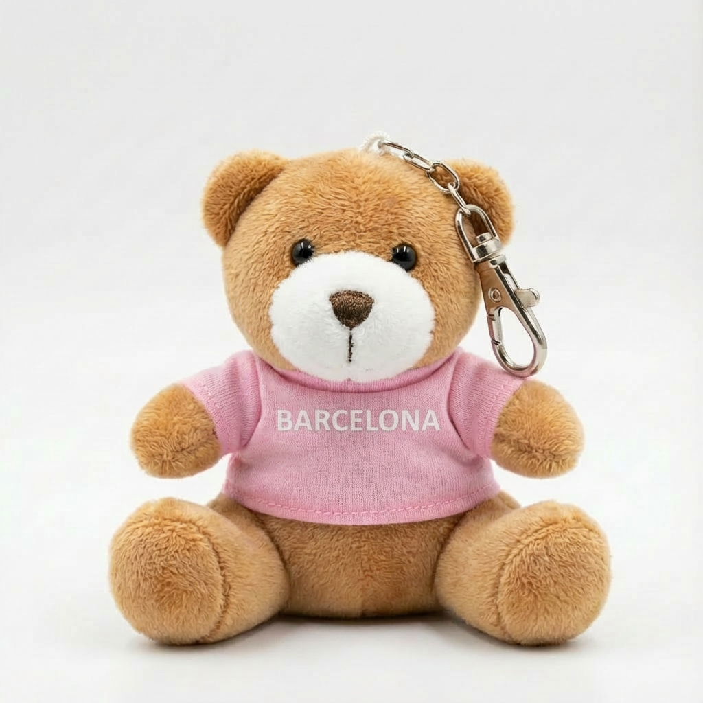 Llavero de Peluche Barcelona – 10 cm (Expositor 24 uds)