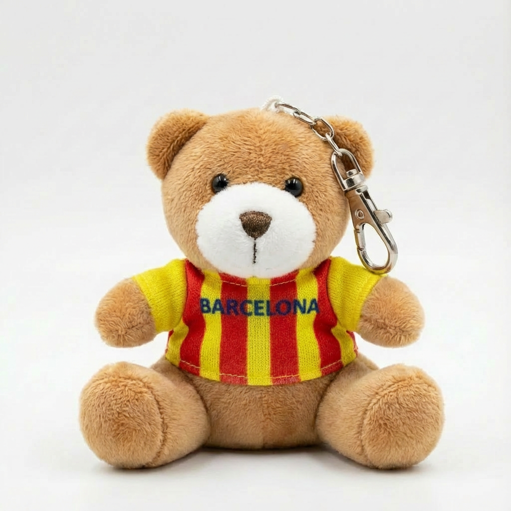 Llavero de Peluche Barcelona – 10 cm (Expositor 24 uds)